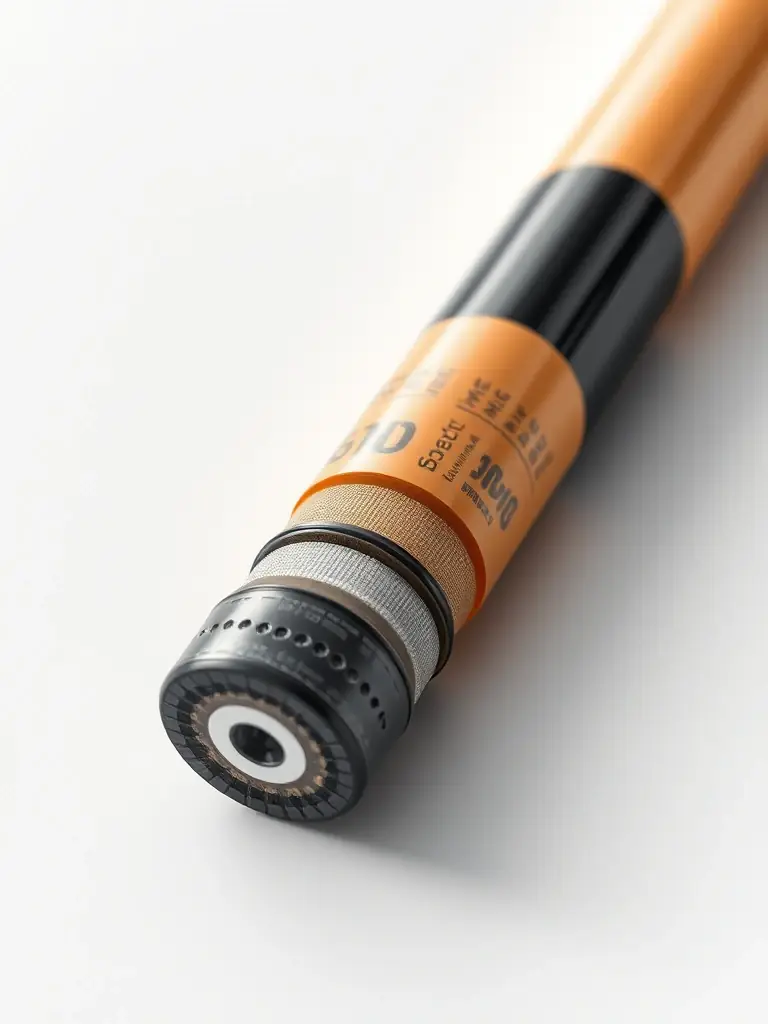 Close-up of a multi-material golf shaft, showcasing the combination of different materials for enhanced performance, available at SXY Golf.