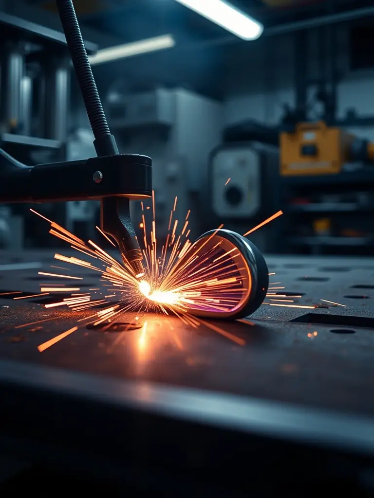 A visual representation of laser cutting being applied to a golf club component, demonstrating the ability to create custom shapes and designs.