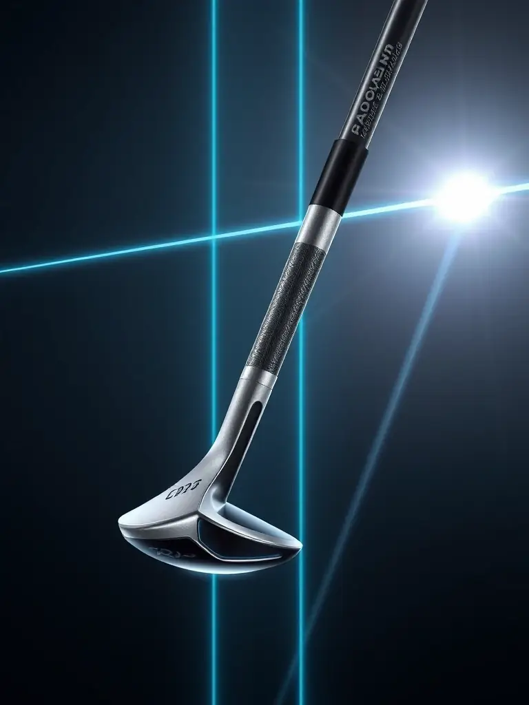 An image of a golf club with intricate laser markings, highlighting the level of detail and personalization achievable.